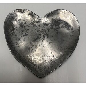 Pottery Barn Trinket Dish Pewter Heart Shaped‎ Tray